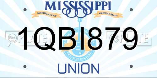 1QBI879 Mississippi License Plate