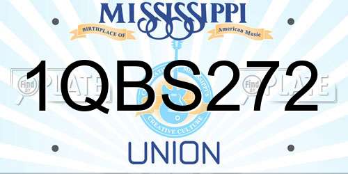 1QBS272 Mississippi License Plate