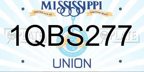 1QBS277 Mississippi License Plate