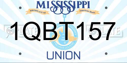 1QBT157 Mississippi License Plate
