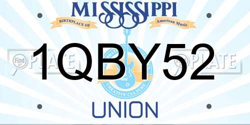 1QBY52 Mississippi License Plate