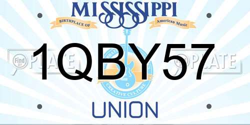 1QBY57 Mississippi License Plate
