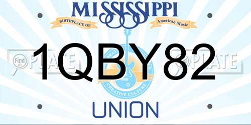 1QBY82 Mississippi License Plate