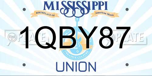 1QBY87 Mississippi License Plate