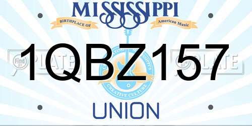 1QBZ157 Mississippi License Plate