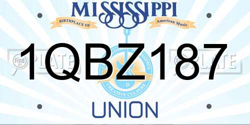 1QBZ187 Mississippi License Plate