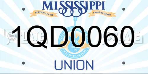 1QD0060 Mississippi License Plate