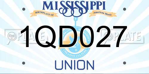 1QD027 Mississippi License Plate