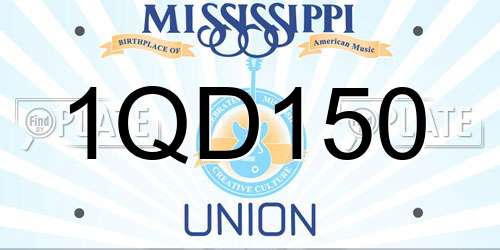 1QD150 Mississippi License Plate