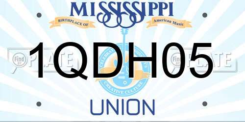 1QDH05 Mississippi License Plate