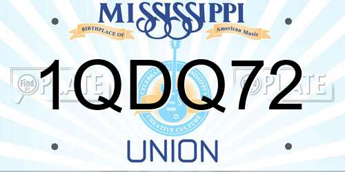 1QDQ72 Mississippi License Plate