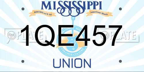 1QE457 Mississippi License Plate