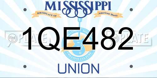 1QE482 Mississippi License Plate