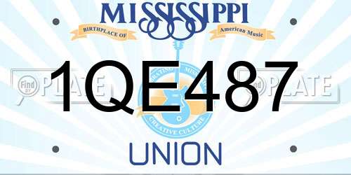 1QE487 Mississippi License Plate