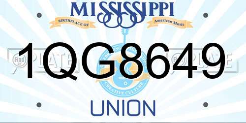 1QG8649 Mississippi License Plate