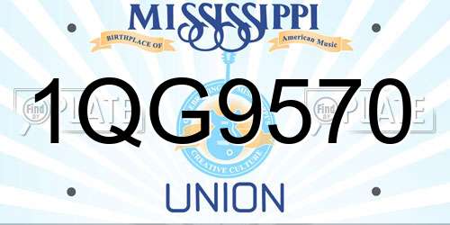 1QG9570 Mississippi License Plate