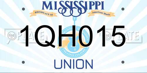 1QH015 Mississippi License Plate