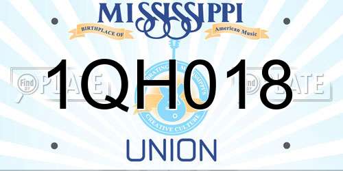 1QH018 Mississippi License Plate