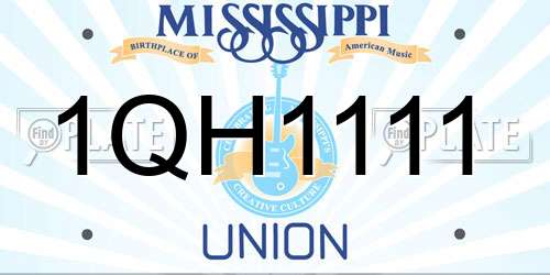 1QH1111 Mississippi License Plate