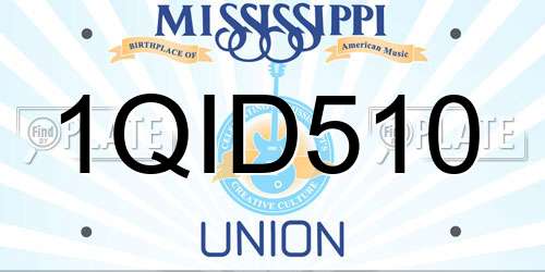 1QID510 Mississippi License Plate