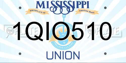 1QIO510 Mississippi License Plate