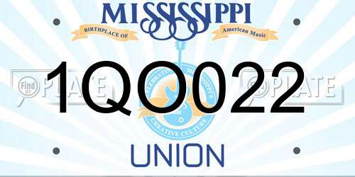 1QO022 Mississippi License Plate