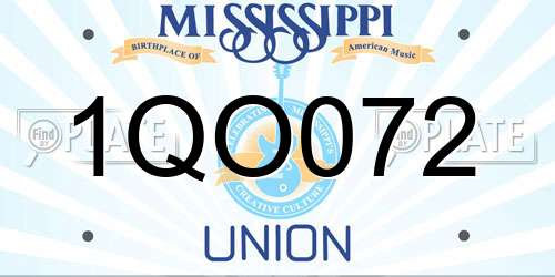1QO072 Mississippi License Plate
