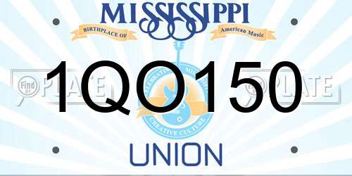 1QO150 Mississippi License Plate