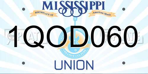 1QOD060 Mississippi License Plate