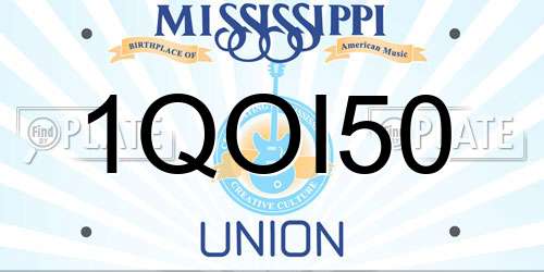 1QOI50 Mississippi License Plate