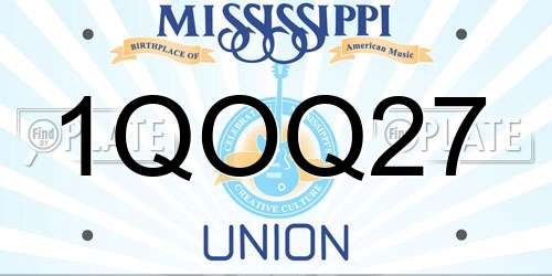 1QOQ27 Mississippi License Plate