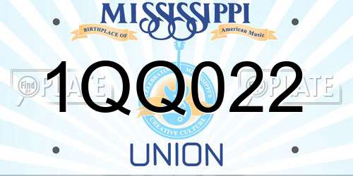 1QQ022 Mississippi License Plate