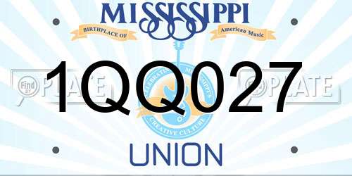 1QQ027 Mississippi License Plate