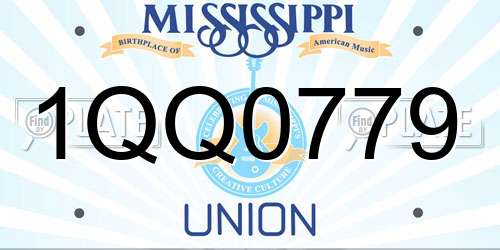 1QQ0779 Mississippi License Plate