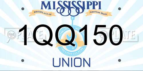 1QQ150 Mississippi License Plate