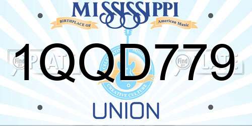 1QQD779 Mississippi License Plate