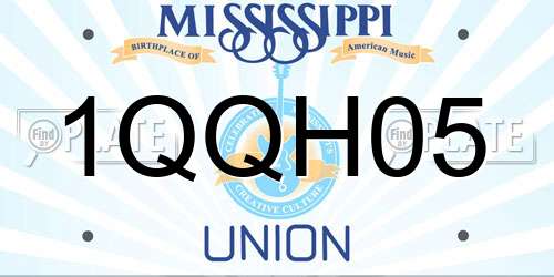 1QQH05 Mississippi License Plate