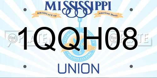 1QQH08 Mississippi License Plate