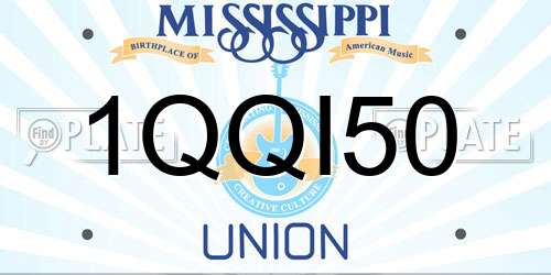 1QQI50 Mississippi License Plate