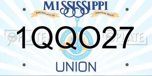1QQO27 Mississippi License Plate