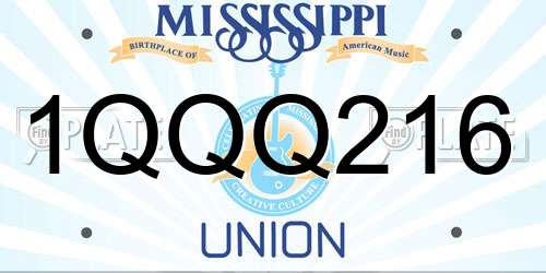 1QQQ216 Mississippi License Plate