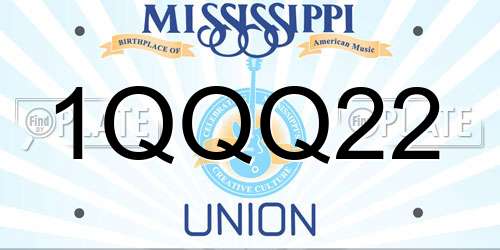1QQQ22 Mississippi License Plate