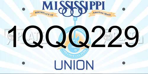 1QQQ229 Mississippi License Plate