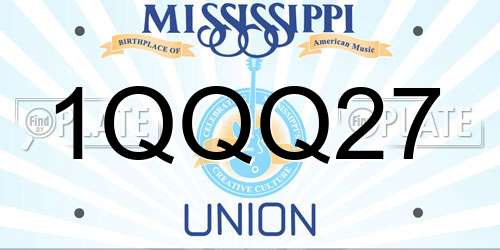 1QQQ27 Mississippi License Plate