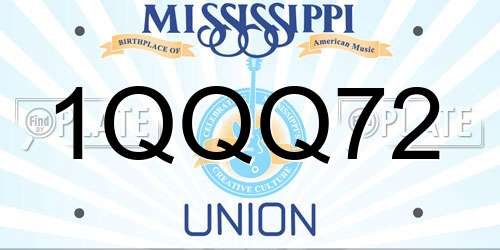 1QQQ72 Mississippi License Plate