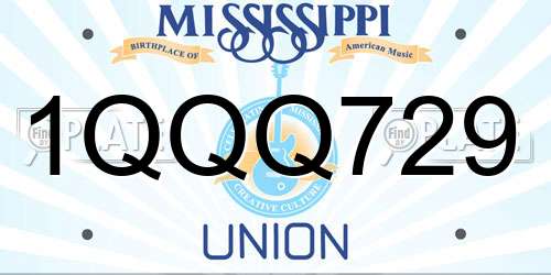 1QQQ729 Mississippi License Plate