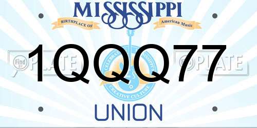 1QQQ77 Mississippi License Plate
