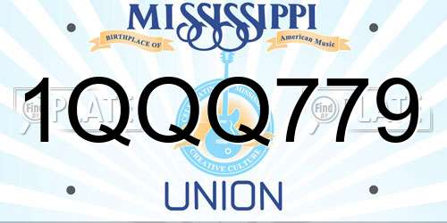 1QQQ779 Mississippi License Plate