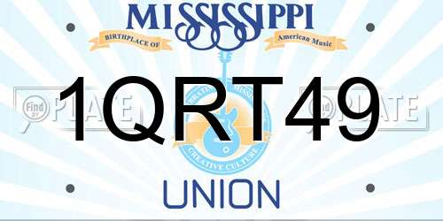 1QRT49 Mississippi License Plate