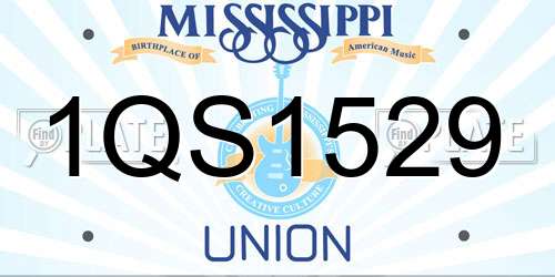 1QS1529 Mississippi License Plate